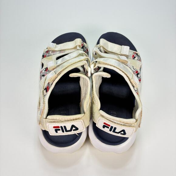 Fila Disruptor White Navy Blue Chunky Platform Strap Sandals Women’s Size 7 - Picture 6 of 9